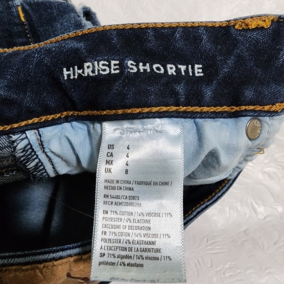 American Eagle Outfitters Denim Hi Rise Shortie Distressed Women's Size 4 Shorts - Picture 7 of 10